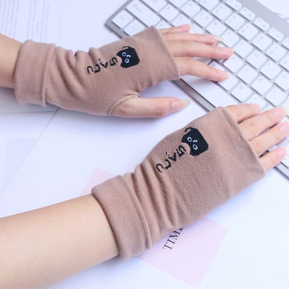 Two pairs cotton cat fingerless gloves - Picture 8 of 8